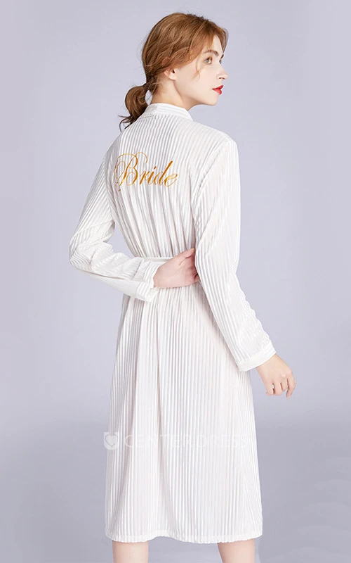Bride Bridesmaid Embroidery Long Sleeved Robe