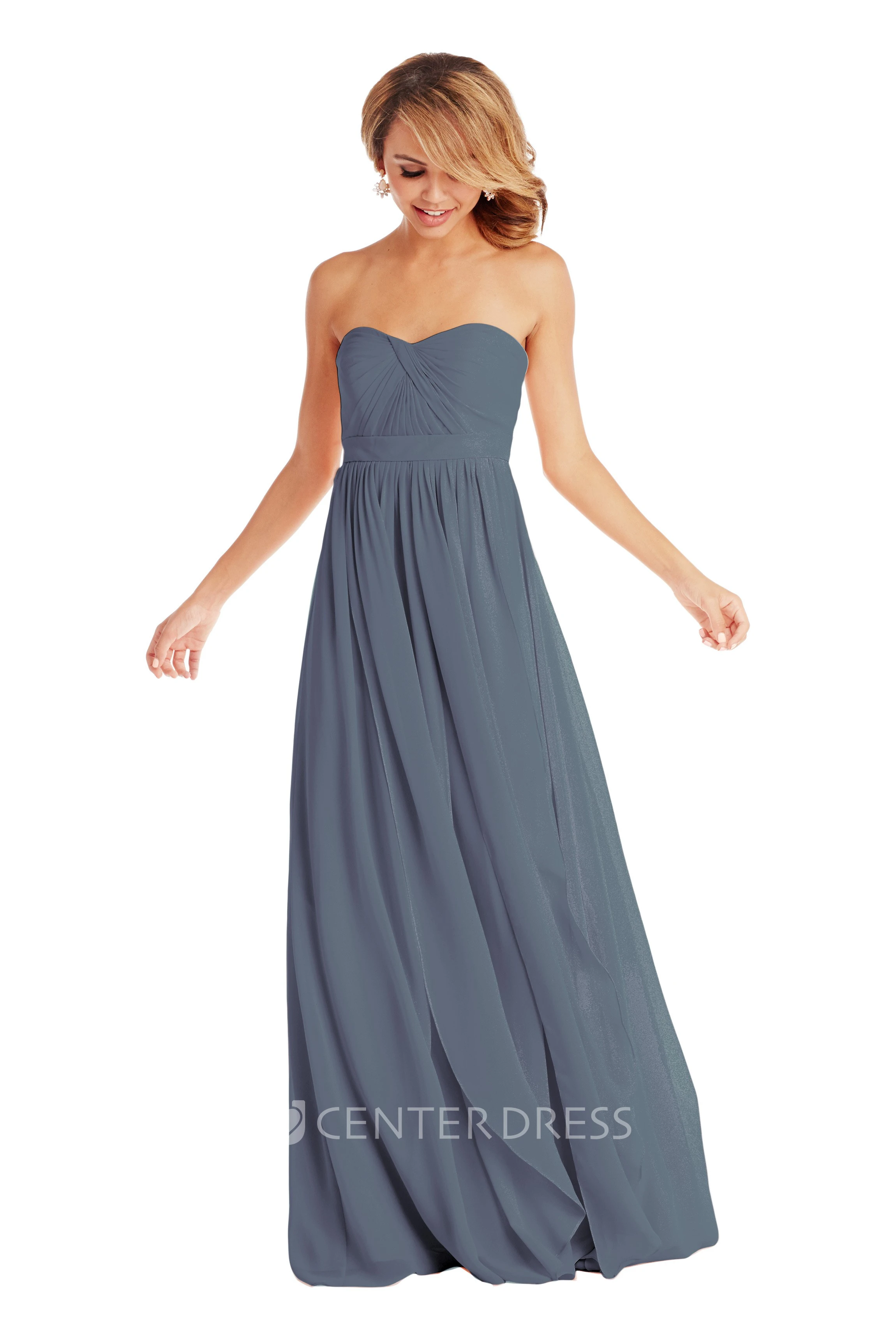Sleeveless Sweetheart Ruched Chiffon Muti-Color Convertible Bridesmaid Dress With Pleats