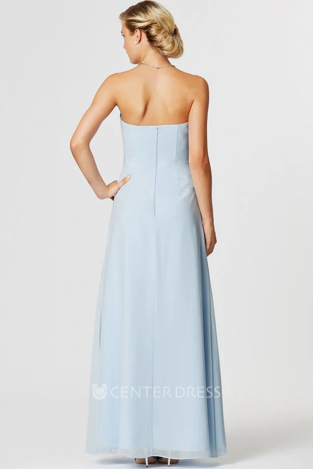 Sweetheart Sleeveless Ruched Empire Chiffon Bridesmaid Dress