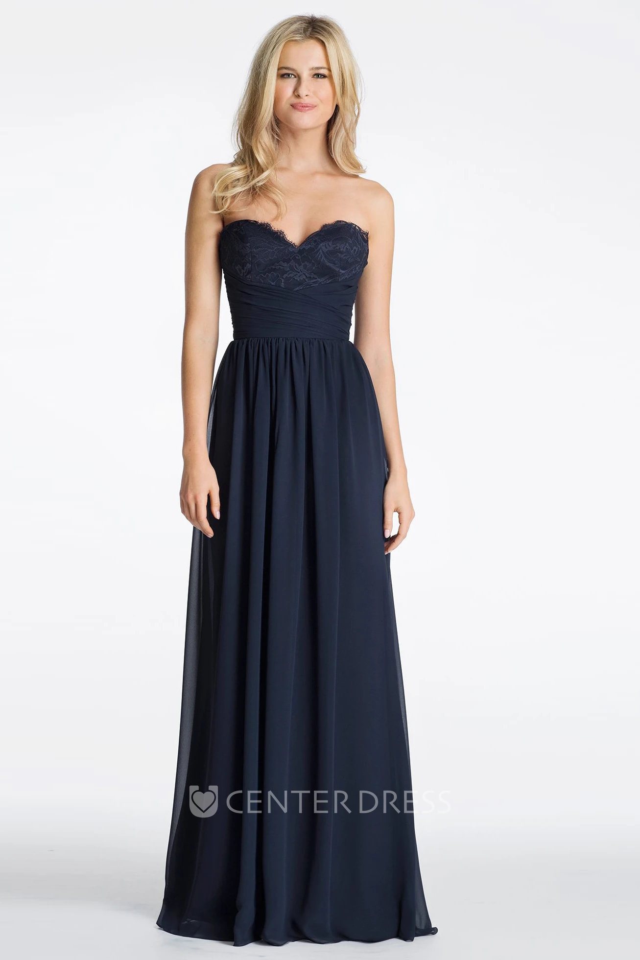 A-Line Sweetheart Pleated Long Sleeveless Chiffon Bridesmaid Dress With Backless Style