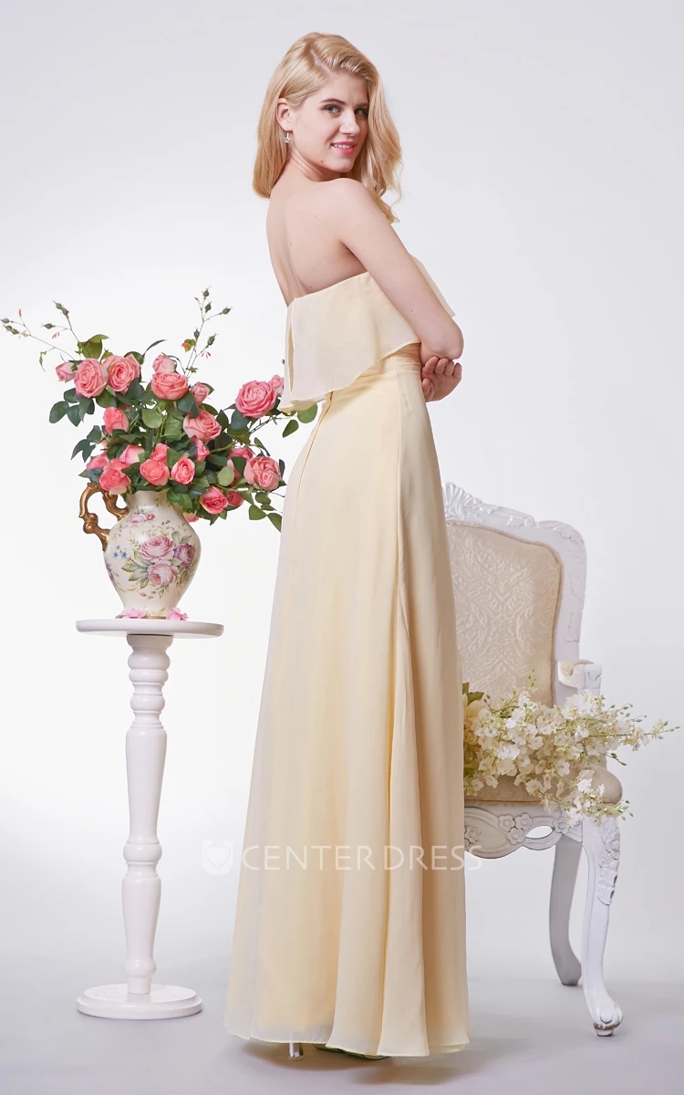 Backless A-line Long Chiffon Dress With Tiers