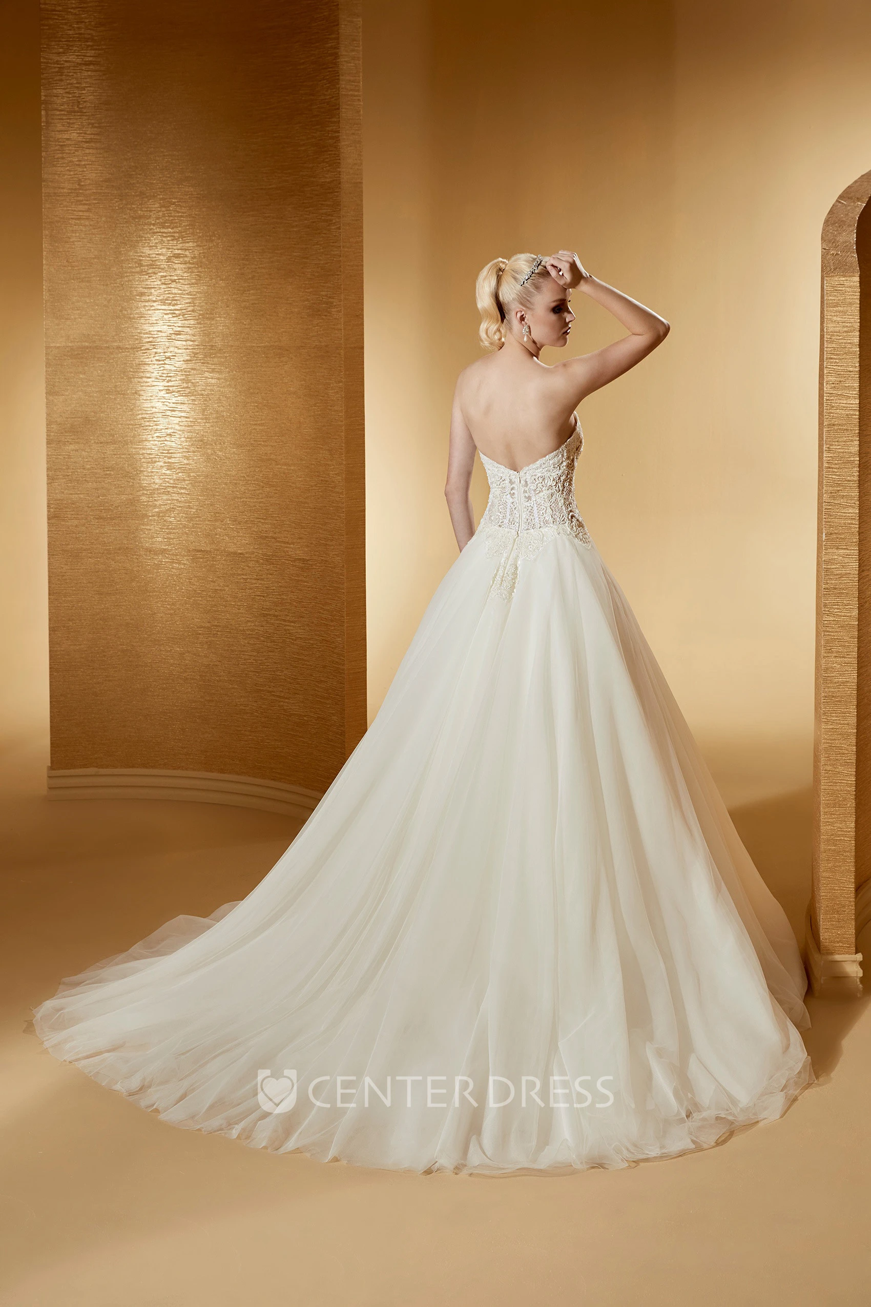 Sweetheart A-Line Bridal Gown With Detachable Cape And Lace Corset