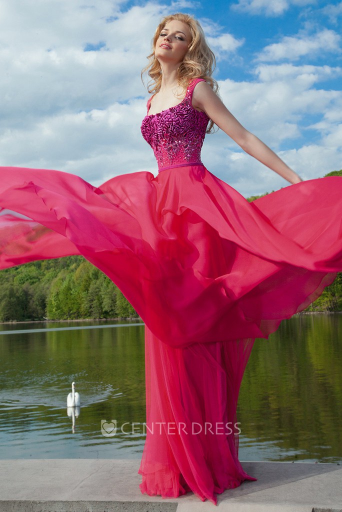 Two Tone Chiffon Prom Dresses