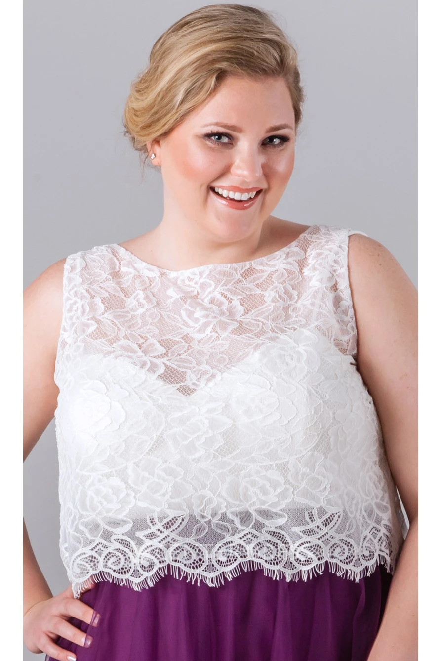 A-Line Scoop Mini Sleeveless Lace&Tulle Bridesmaid Dress With Illusion Back