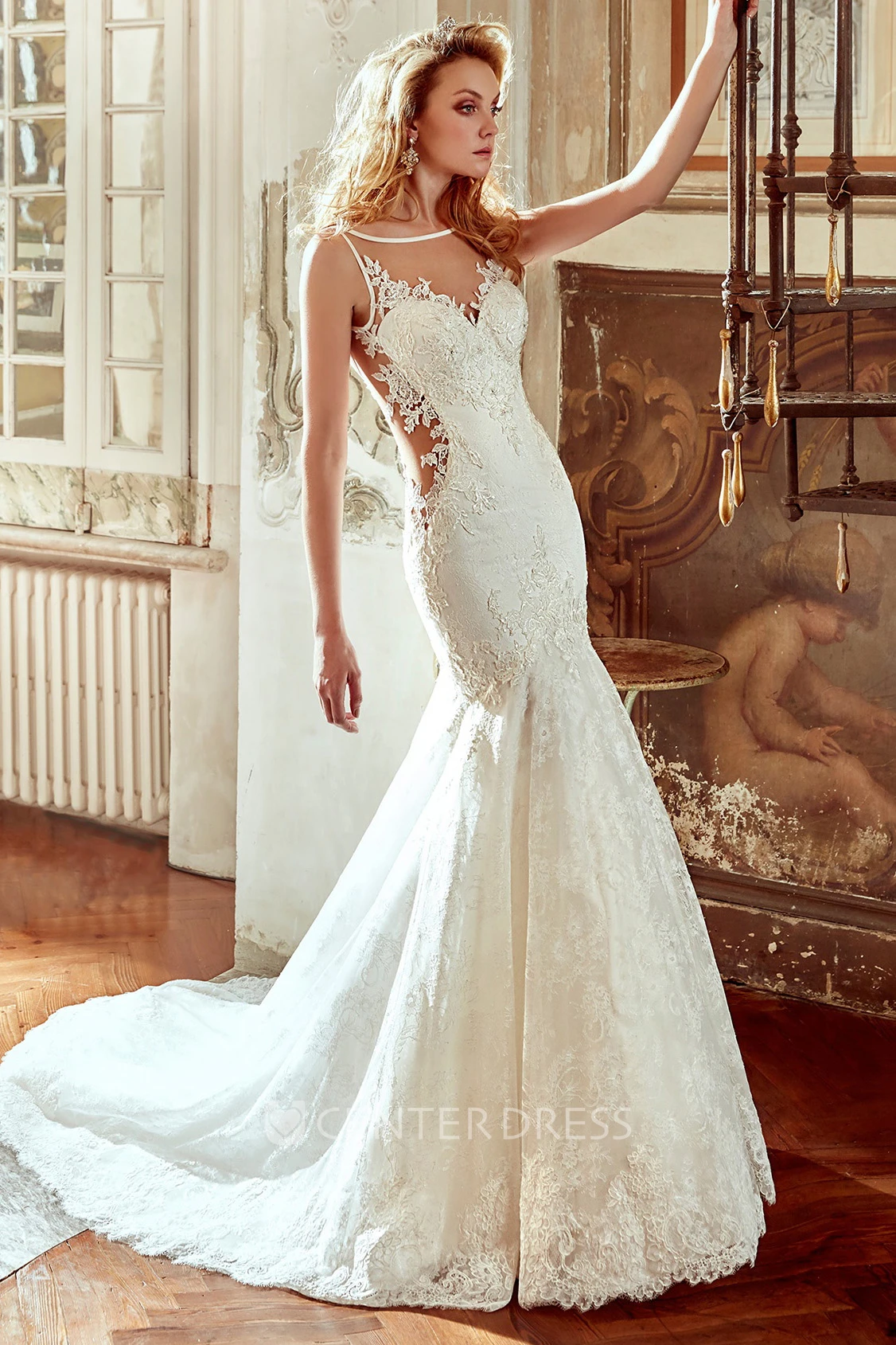 Sweetheart Lace Wedding Dress With Mermaid Style and Open Back - UCenter  Dress