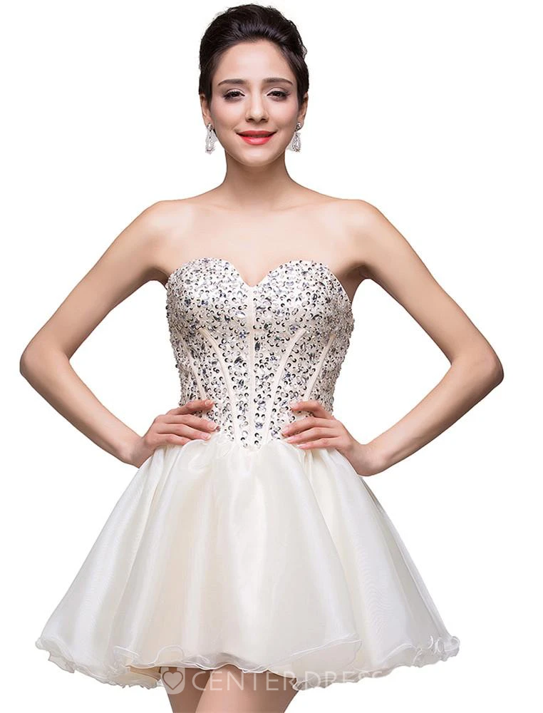 Glamorous Sweetheart Crystal Short Homecoming Dress Tulle