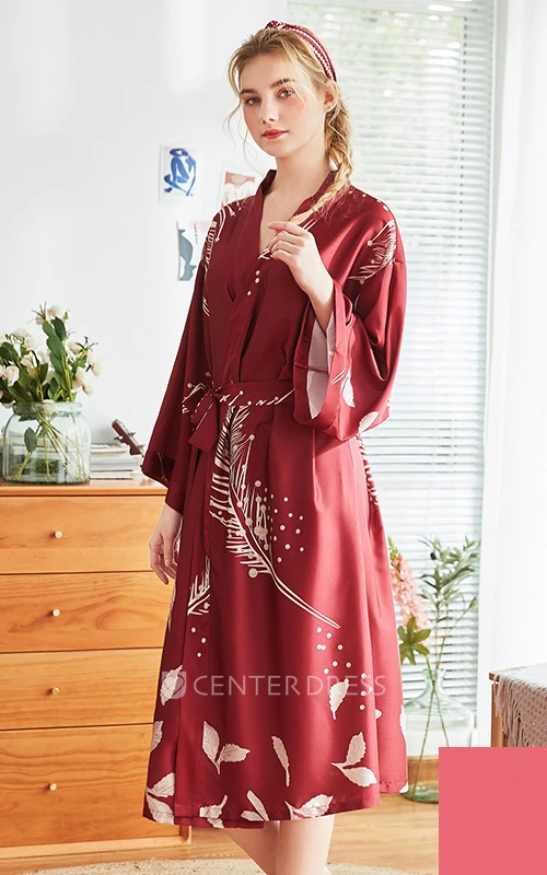 Plus Size Floral Bride Bridesmaid Long Robe