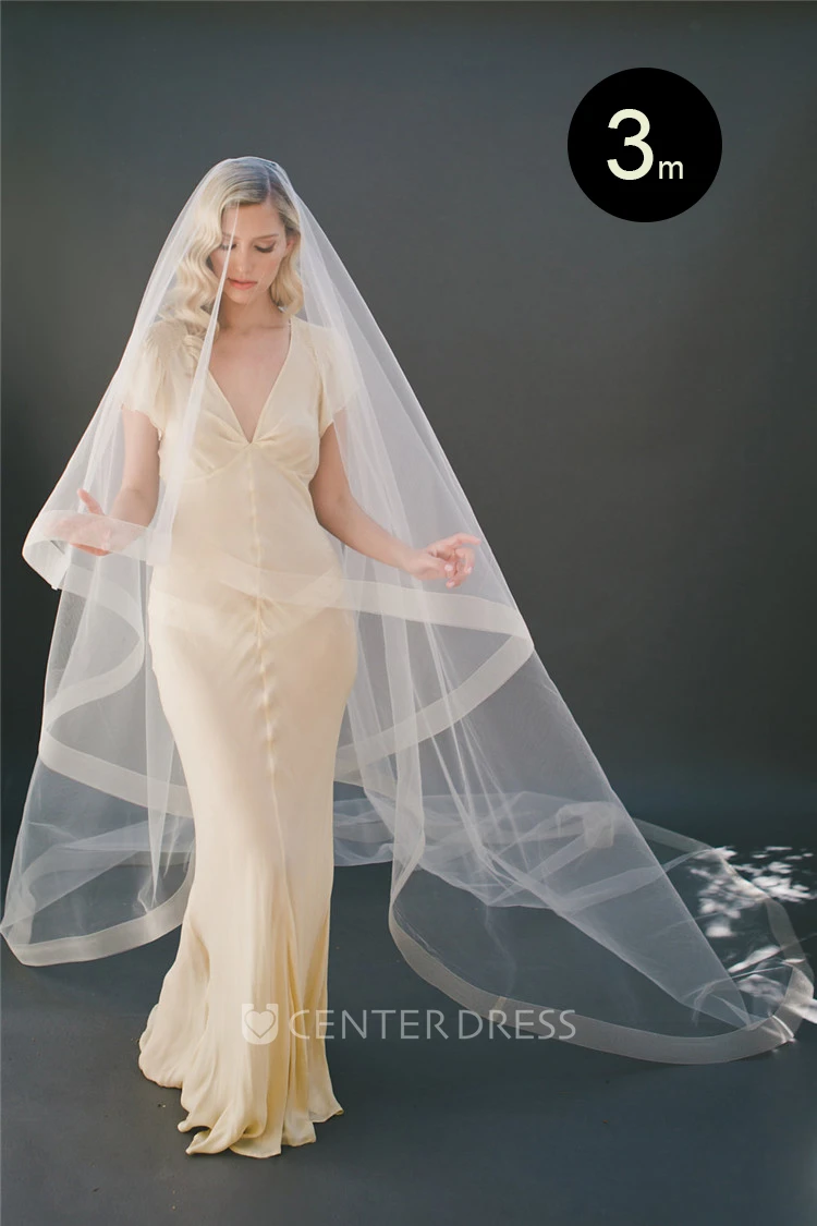 Simple Elbow Length Soft Tulle Wedding Veil