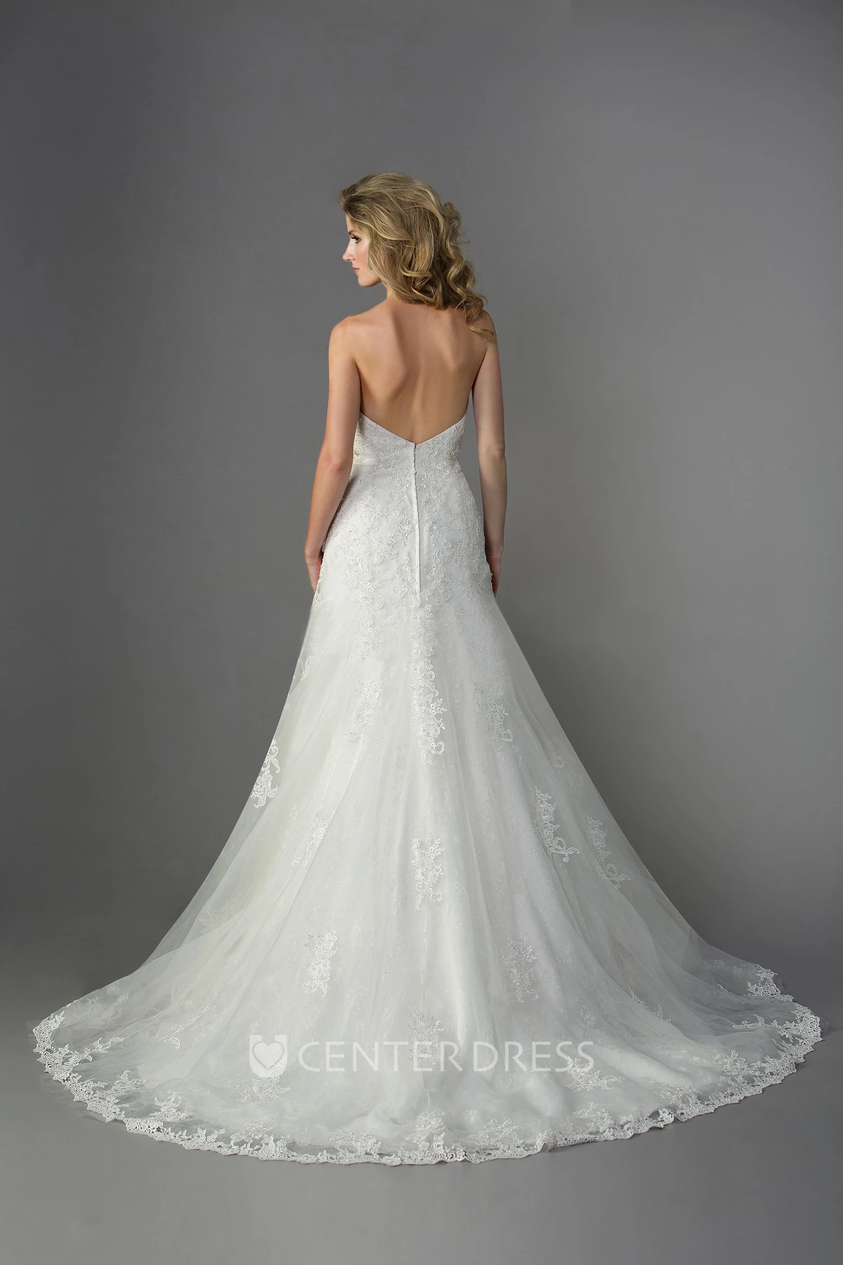 Sweetheart Mermaid Gown With Appliques And Open Back