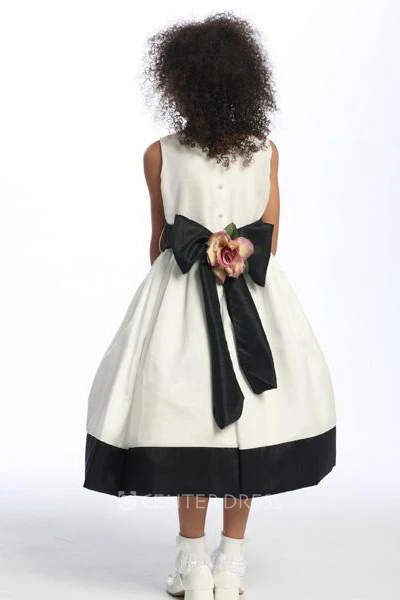 Tea-Length Floral Floral Flower Girl Dress