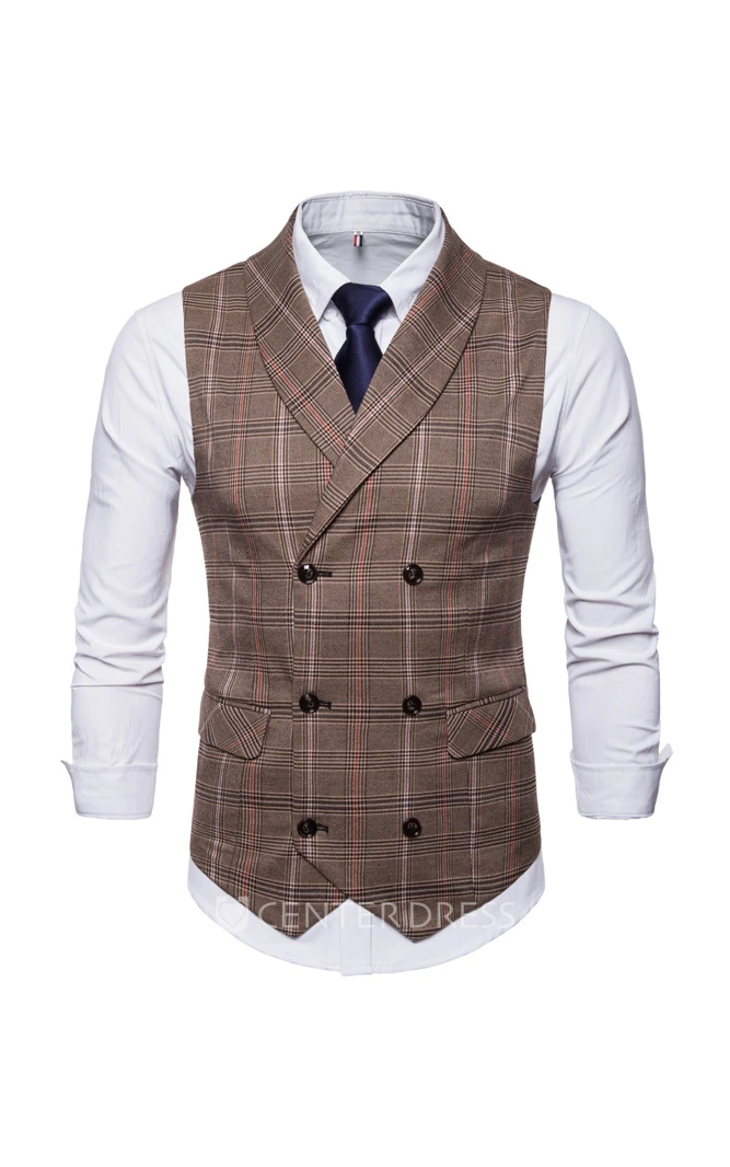 Cotton Plaid Men's Vest-2 Color Options