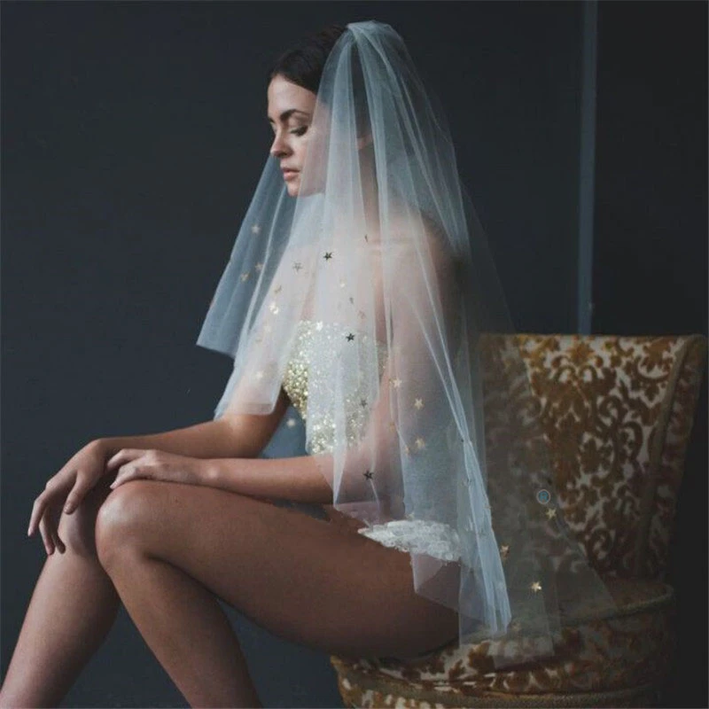 Fairy Tulle Wedding Veil with Sequins