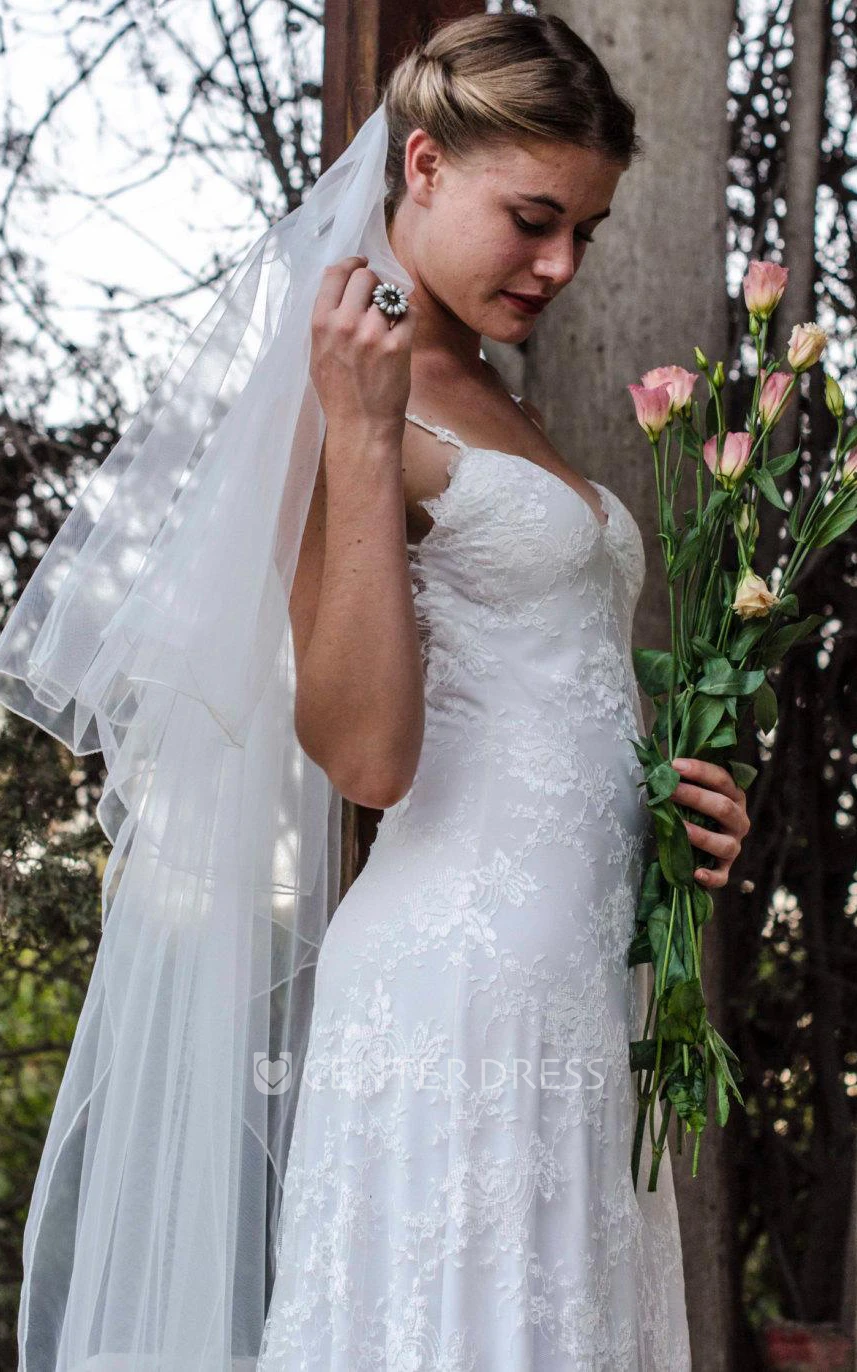 Mermaid Sweetheart Chiffon Tulle Lace Weddig Dress
