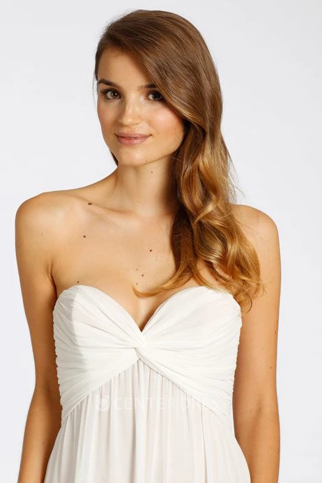 Empire Criss-Cross Sleeveless Sweetheart Chiffon Bridesmaid Dress