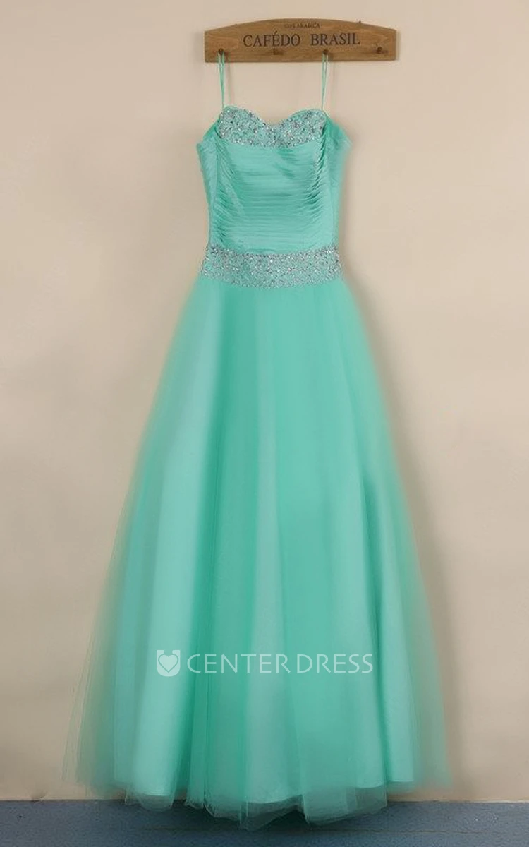 Sweetheart Ruched Tukke Ball Gown With Beading 