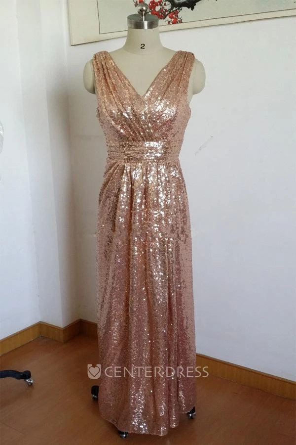 Glamorous Sequined A-line Maternity Prom Straps Sleeveless Dress