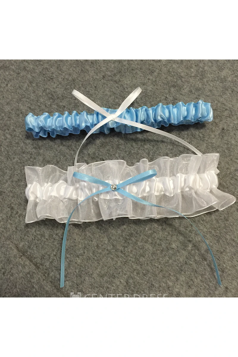 Fresh Multicolored Bow Two Piece Elastic Bridal Garter Within 16-23inch
