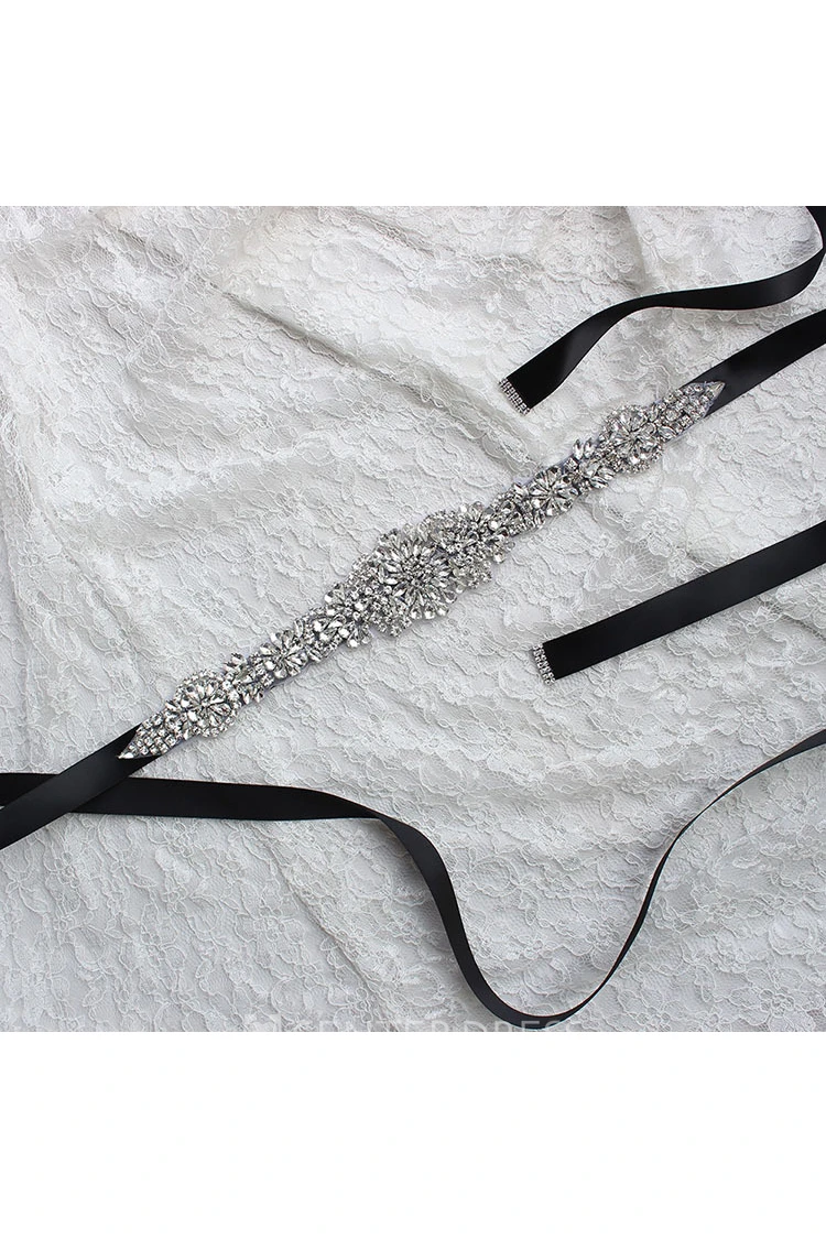 Fancy Beaded Satin Belt