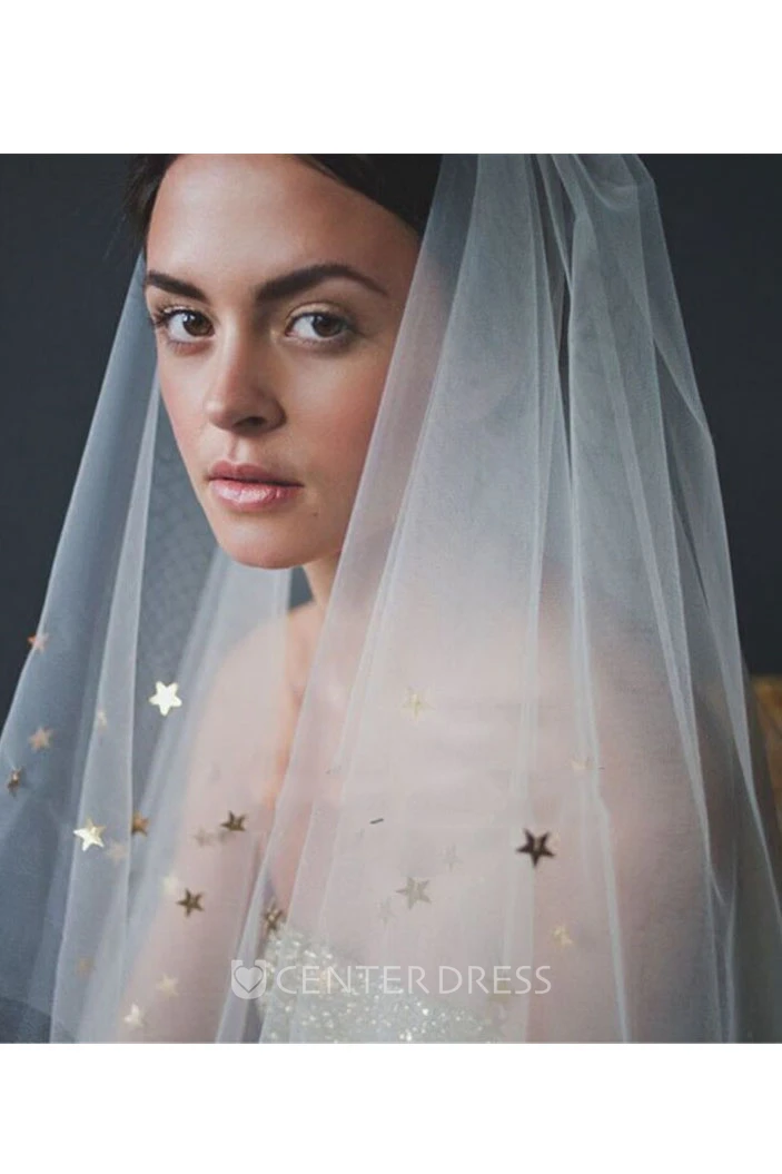 Fairy Tulle Wedding Veil with Sequins