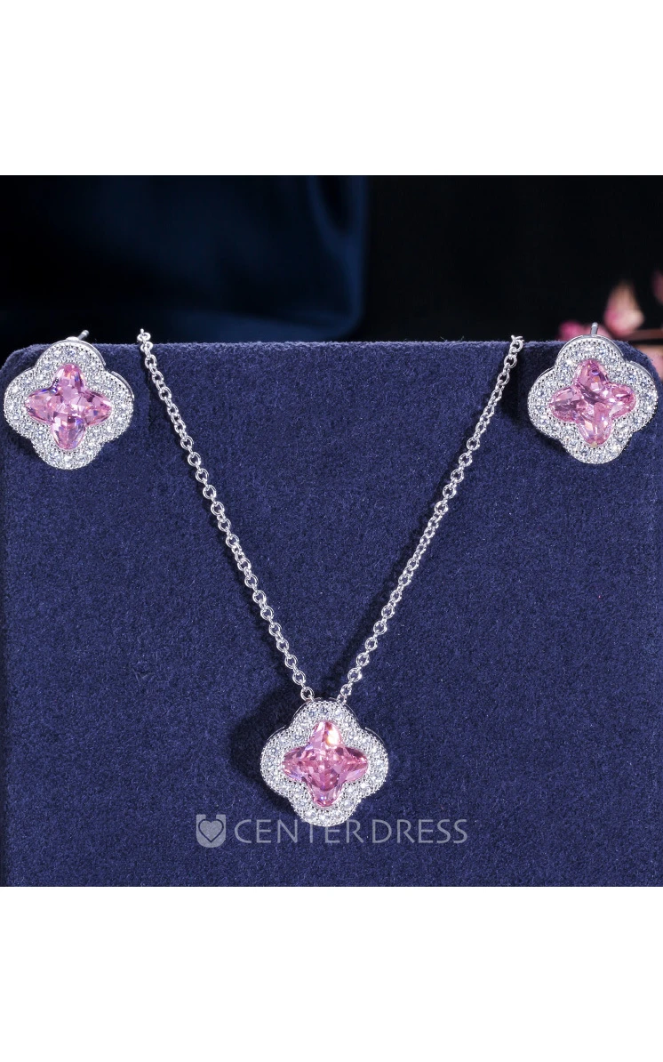 Special Multiple Color Bridal and Cocktail Party Rhinestone Necklace and Earrings Jewelry Set