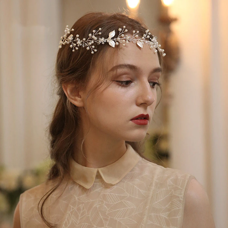 Silver Delicate Floral Beaded Headbands