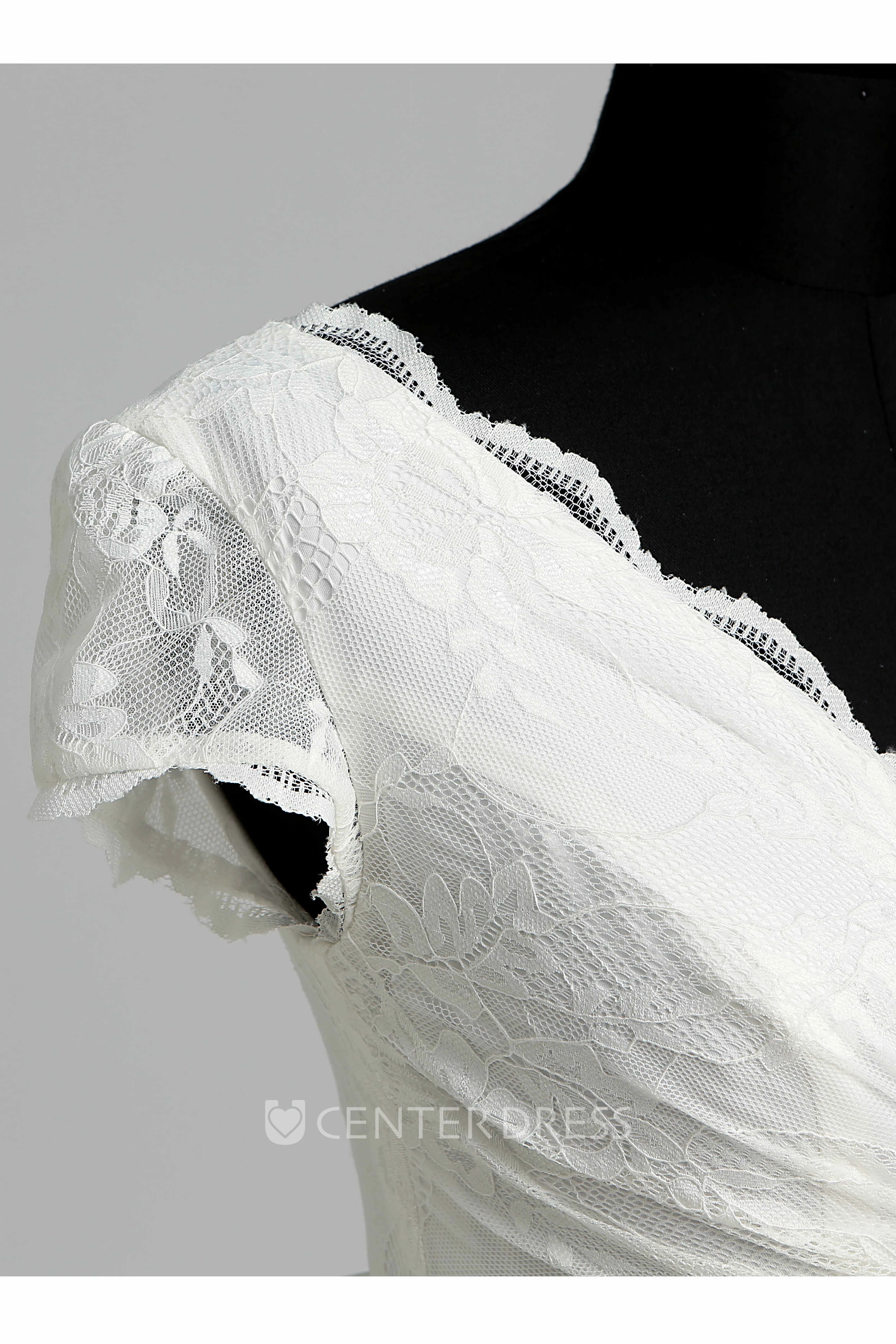 A Line Beach Floor-length Bow Sash Ribbon Lace Maternity Warm Wedding Dress