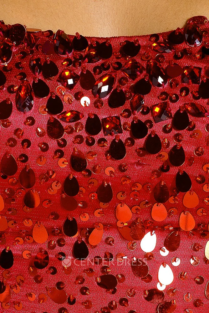 A-Line Floor-Length Sequined Sleeveless Strapless Tulle Prom Dress With Lace-Up Back And Bow