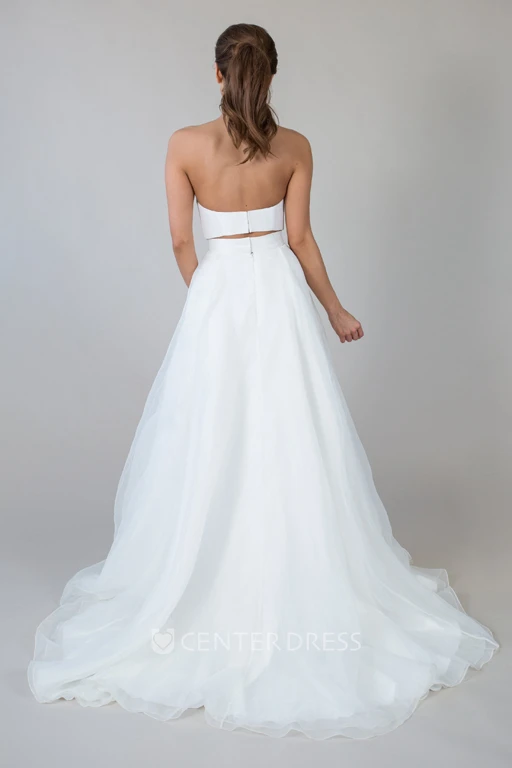 Sweetheart Floor-Length Chiffon Wedding Dress With Zipper