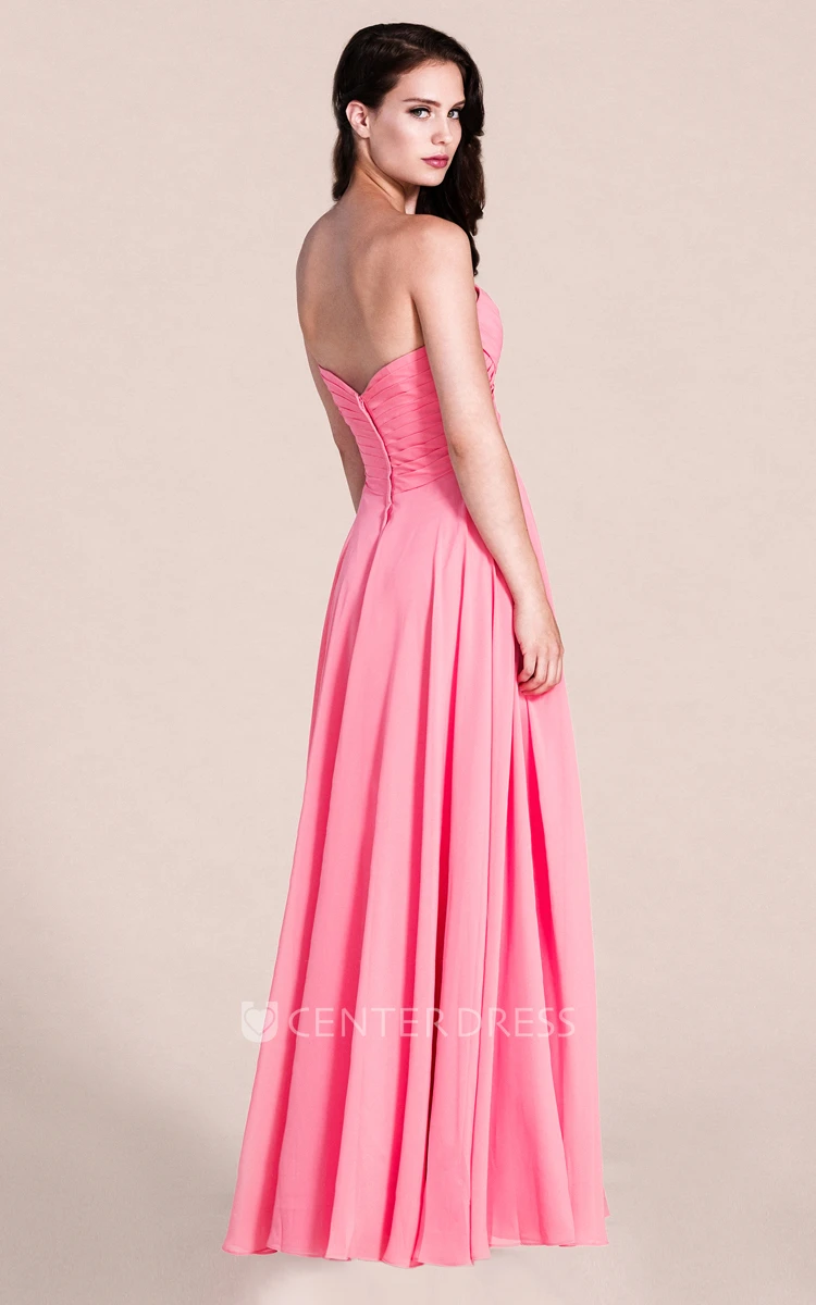 Sweetheart A-line Long Bridesmaid Dress