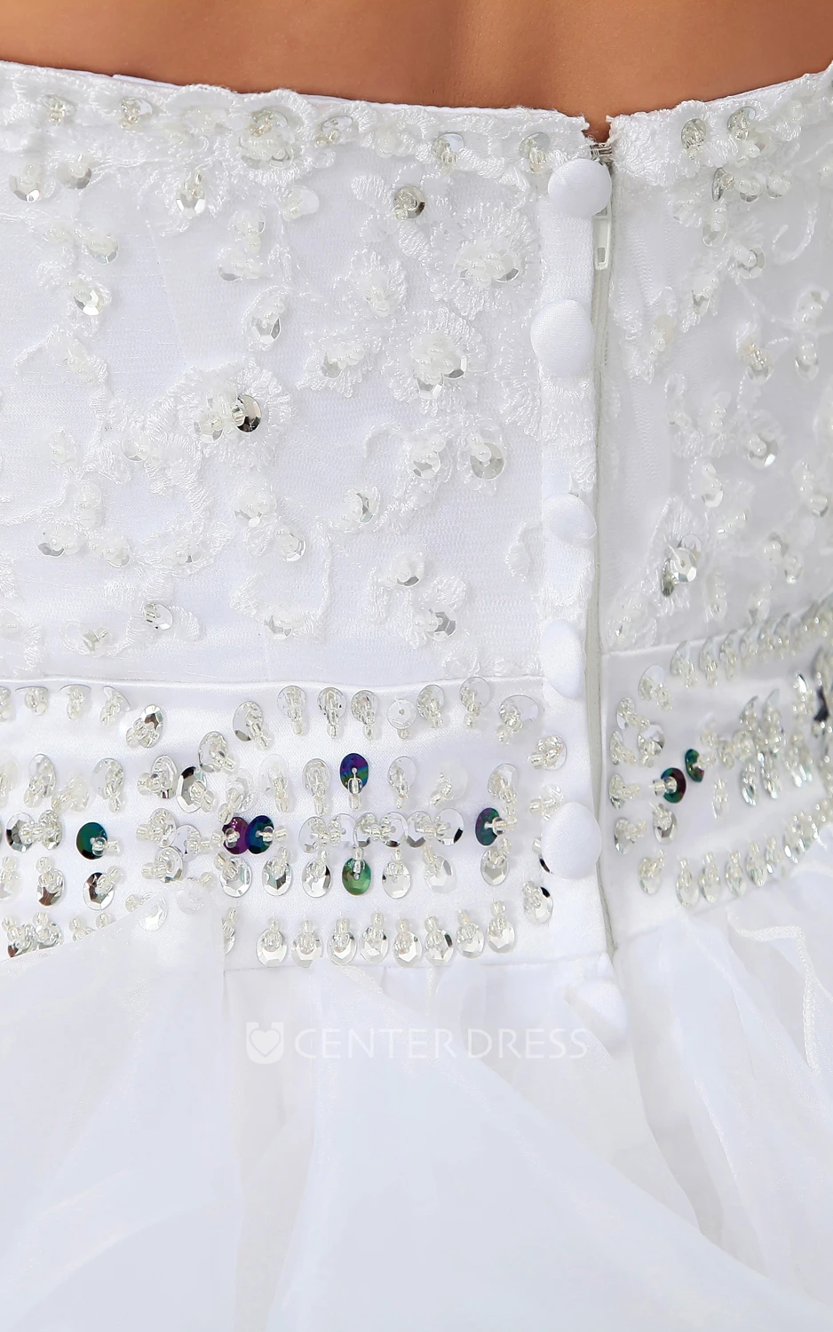 Strapless Short Layers Dress With Crystal Detailings And Ruffles