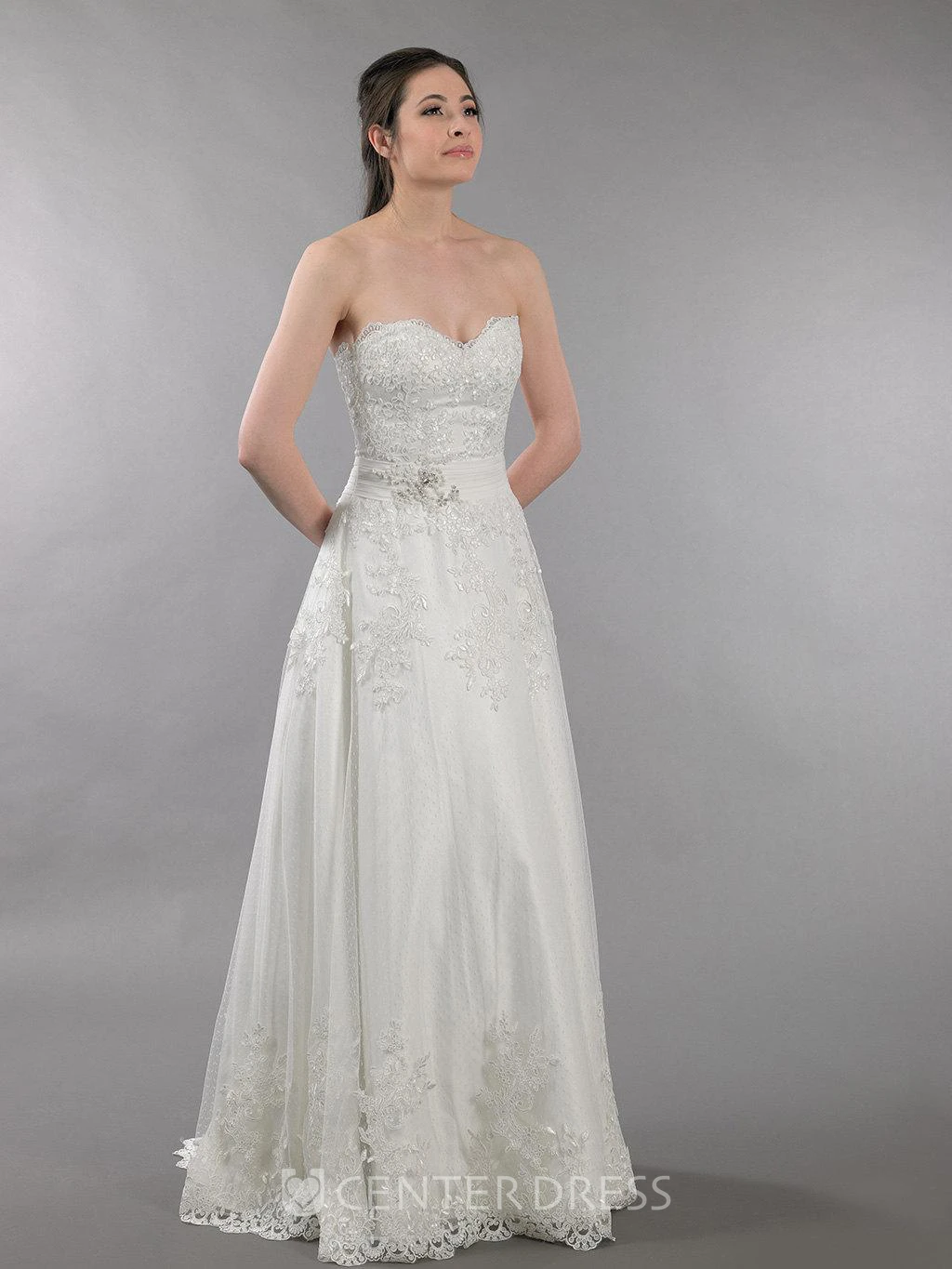 Lace Wedding Dress With Off Shoulder Bolero Alencon Lace