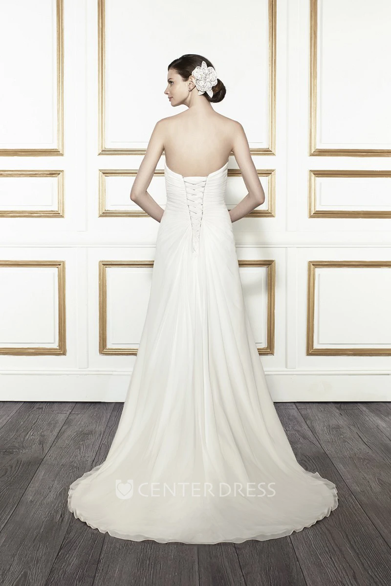 Trumpet Sweetheart Beaded Long Tulle&Satin Wedding Dress With Criss Cross And Corset Back
