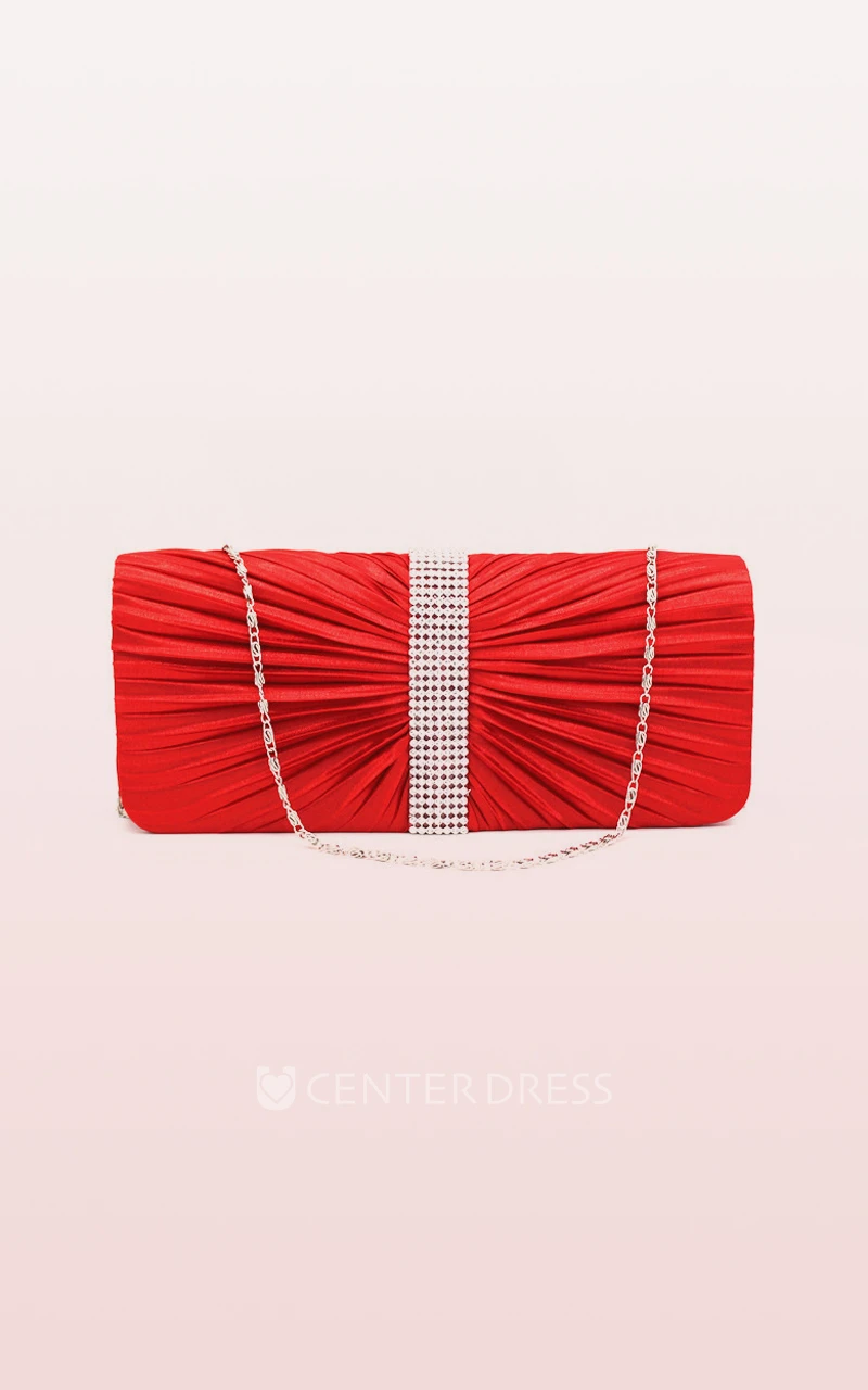 Ruching Rhinestone Handbag