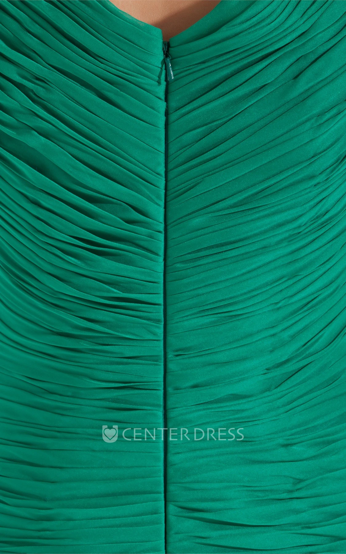 Knee-Length Bateau Ruched Criss-Cross Dress with Tulle Overlay and Beadings