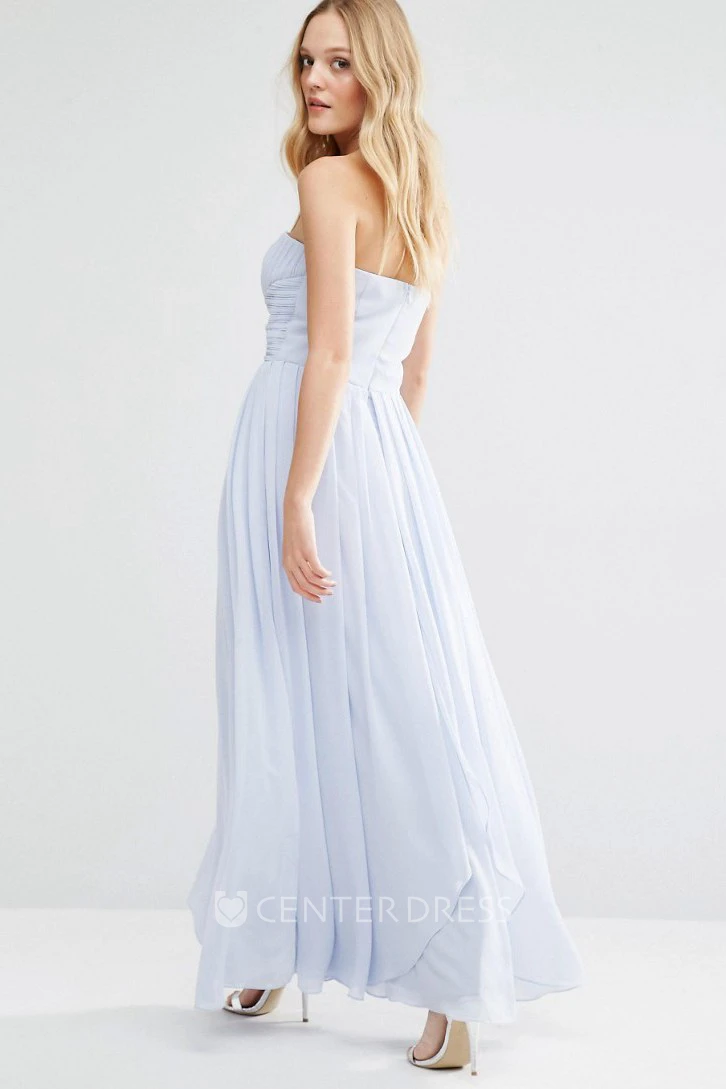 Sheath Sweetheart Pleated Chiffon Bridesmaid Dress With Ruching And Zipper