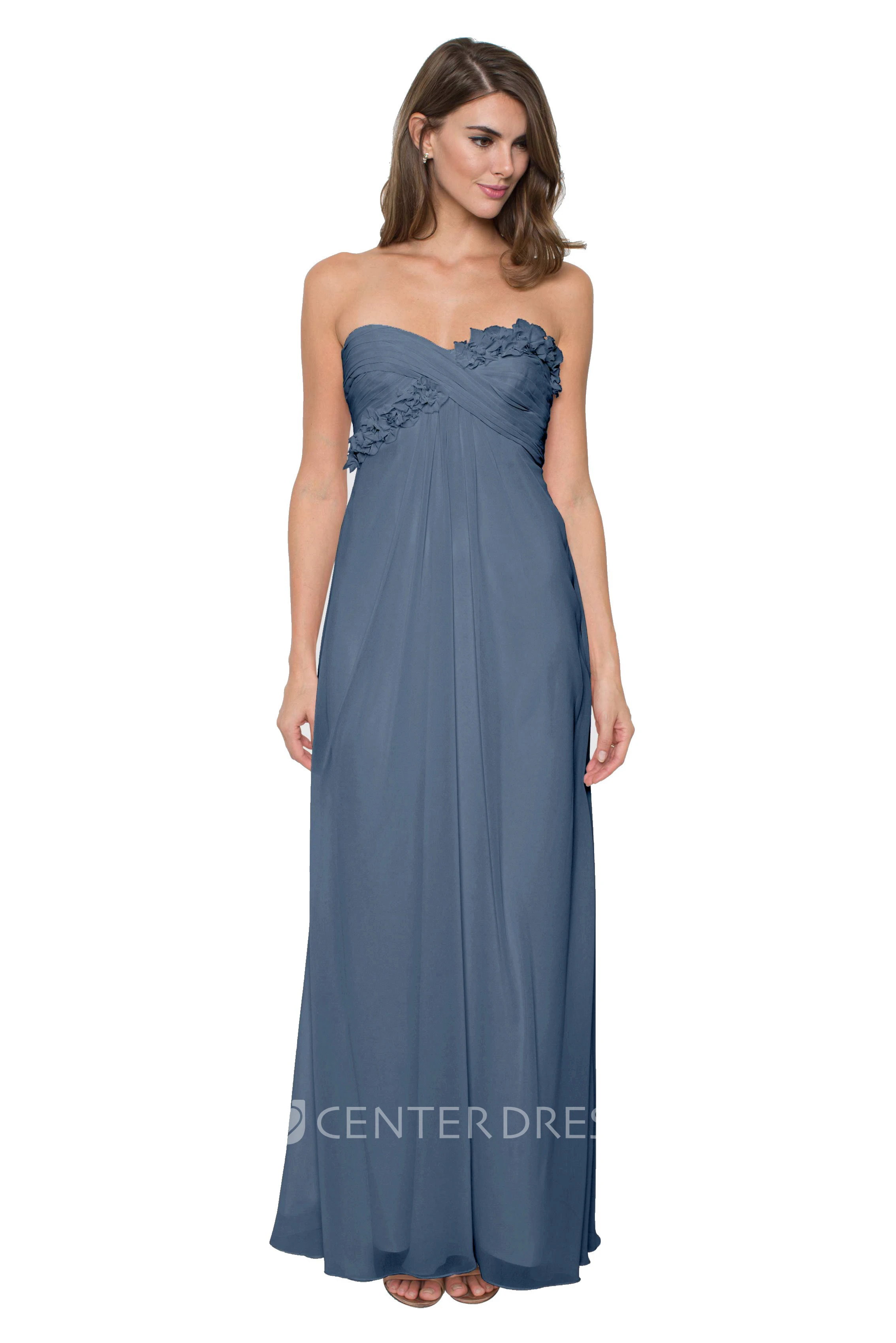 Sweetheart Floral Sleeveless Chiffon Muti-Color Convertible Bridesmaid Dress With Criss Cross