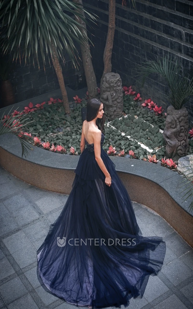 Ethereal Off-Shoulder Tulle Women's Evening Dress A-Line