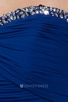 Sweetheart A-Line Chiffon Long Bridesmaid Dress With Crystal Neckline