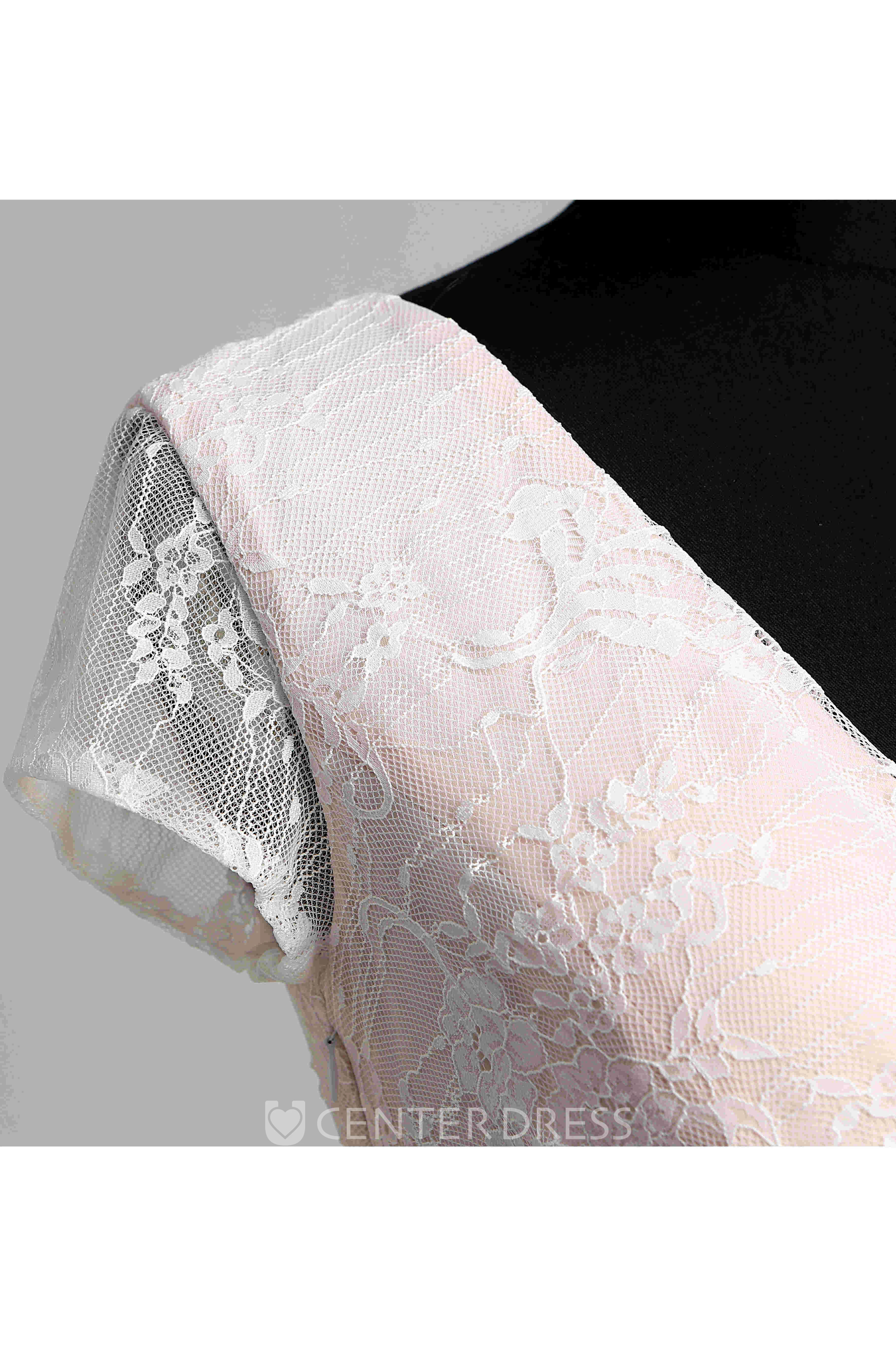 A Line Beach Floor-length Beading Sash Ribbon Lace Warm Wedding Dress