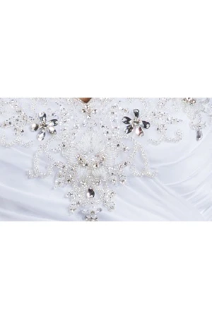 Crystal Sweetheart Mermaid Organza Bridal Gown With Floral Skirt