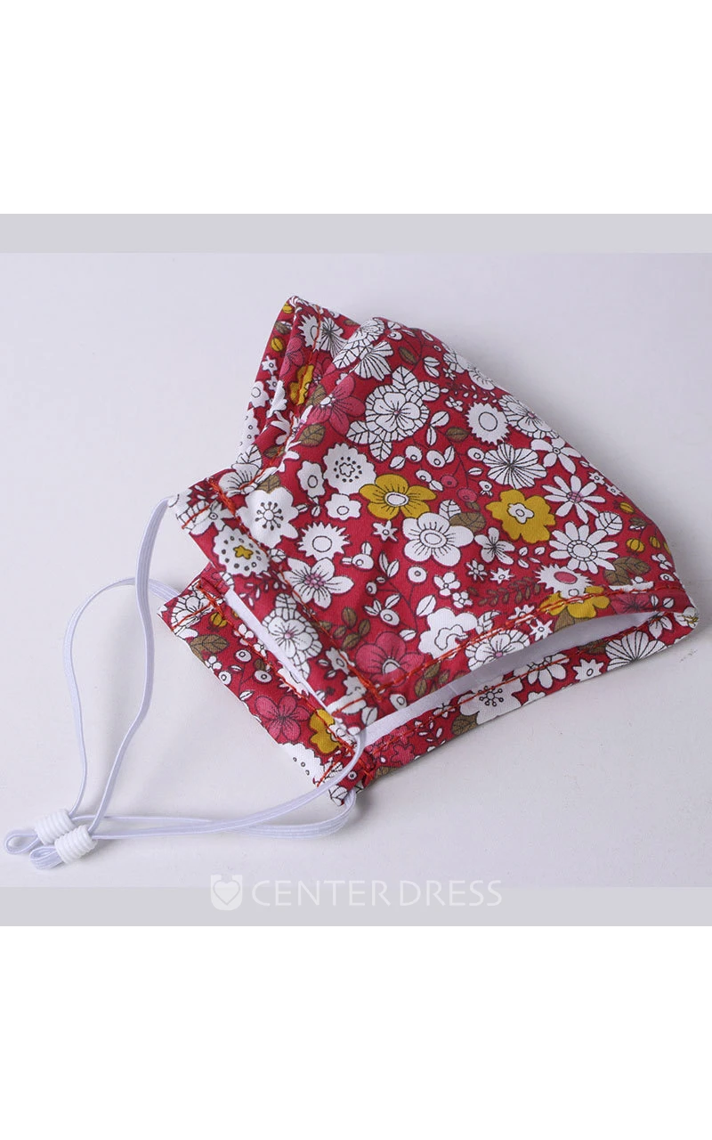 Non-medicial Reusable Floral Printed Cotton Face Mask In 3 Colors