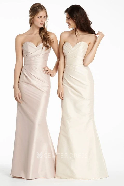 Sleeveless Sweetheart Criss-Cross Satin Bridesmaid Dress With Low-V Back