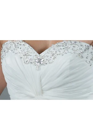 Crystal Sweetheart Tulle Bridal Ball Gown With Crystal Waist