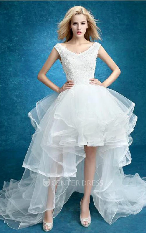 Mermaid Short V-Neck Sleeveless Split Front Split Lace Dress