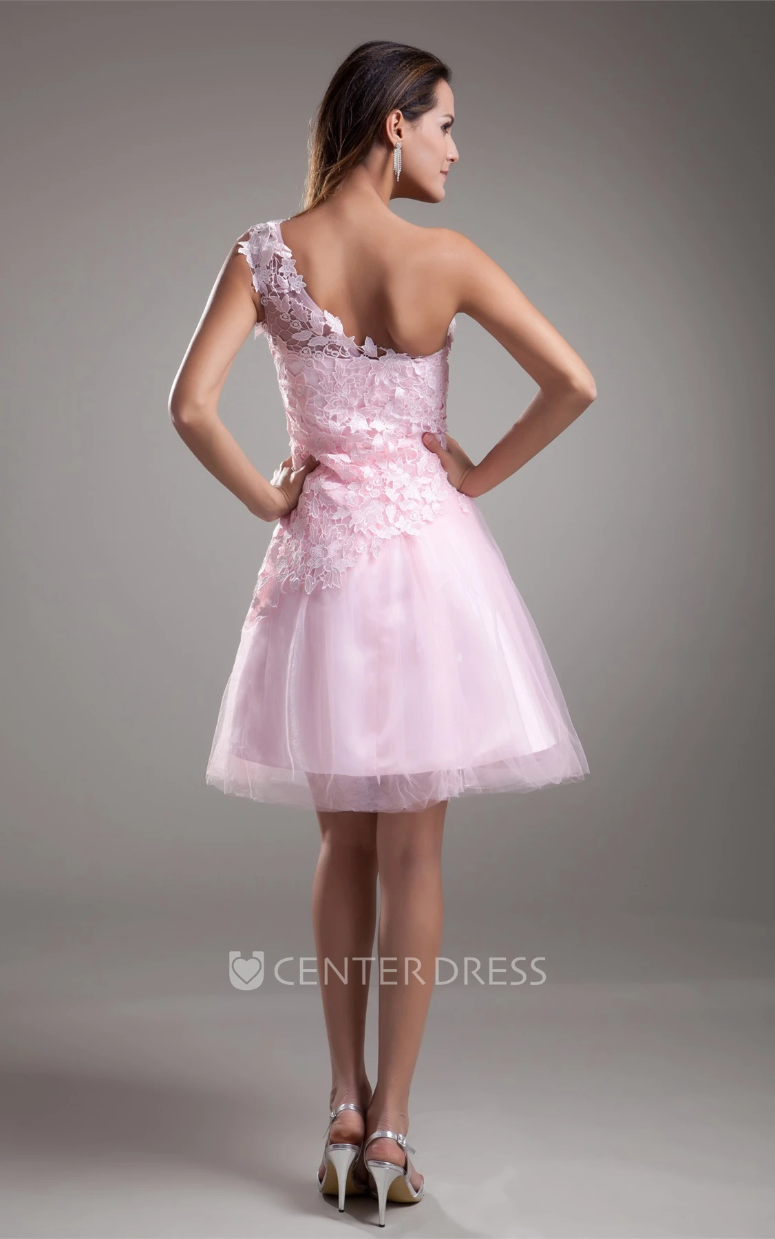 Noble Appliqued Mini One Shoulder a Line Sleeveless Special Occasion Dresses