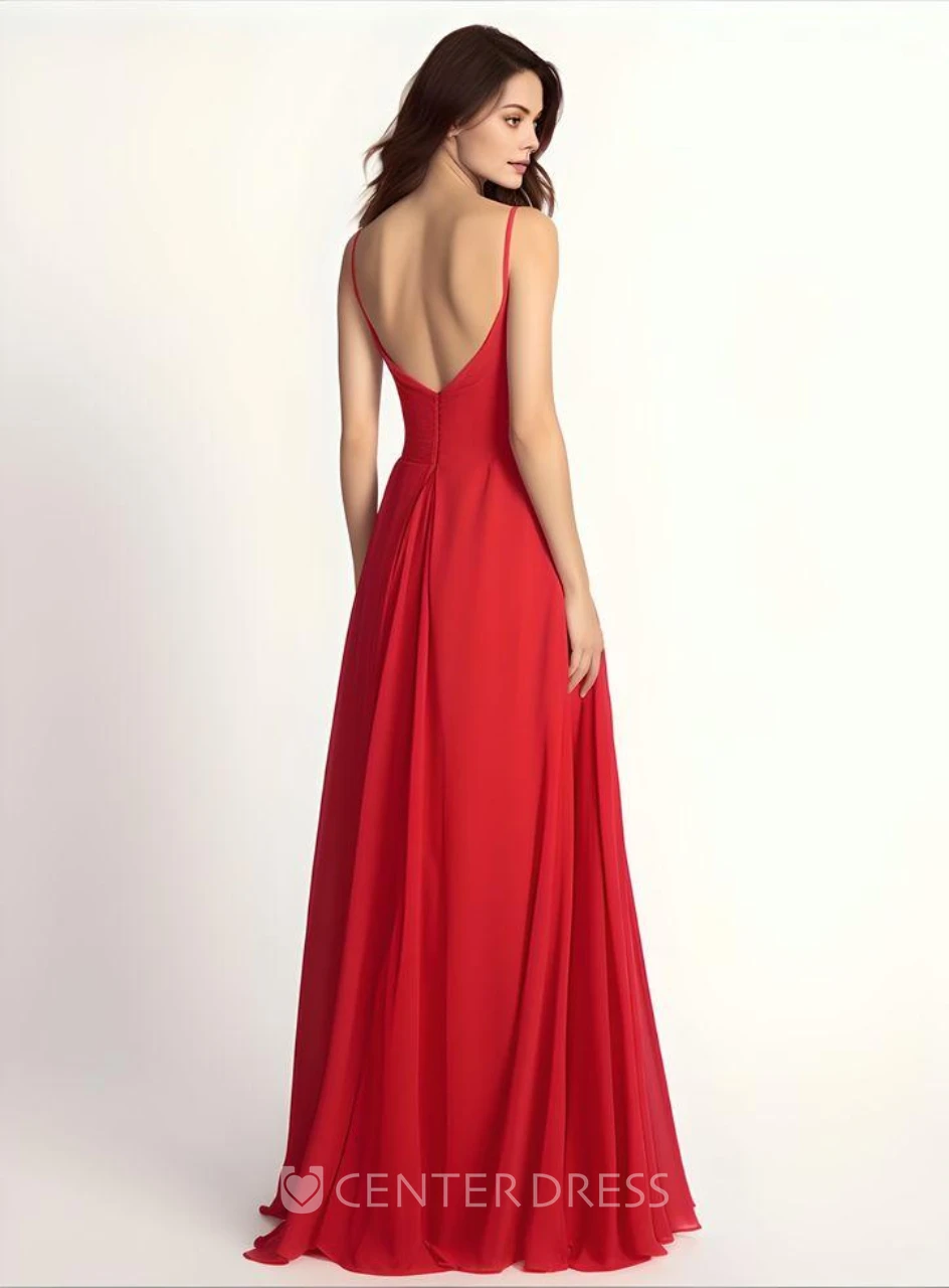 Casual A-Line Chiffon Bridesmaid Dress with Halter Neck and Split Front 2025 Simple