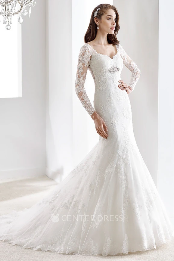 Sweetheart Pleated Sheath Mermaid Gown With Appliques And Lace-Up Back