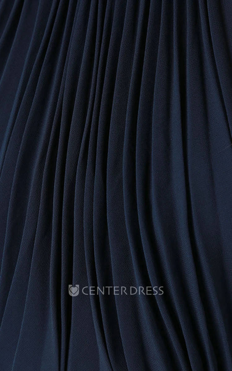 Chiffon Long Charming Sleeveless Dress With Pleats