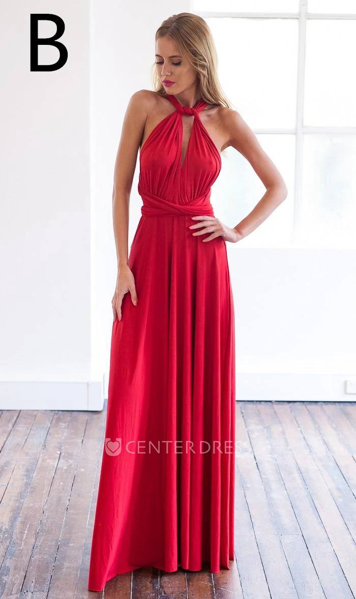 Sexy A-line Sleeveless Red Detached Prom Dress Floor-length