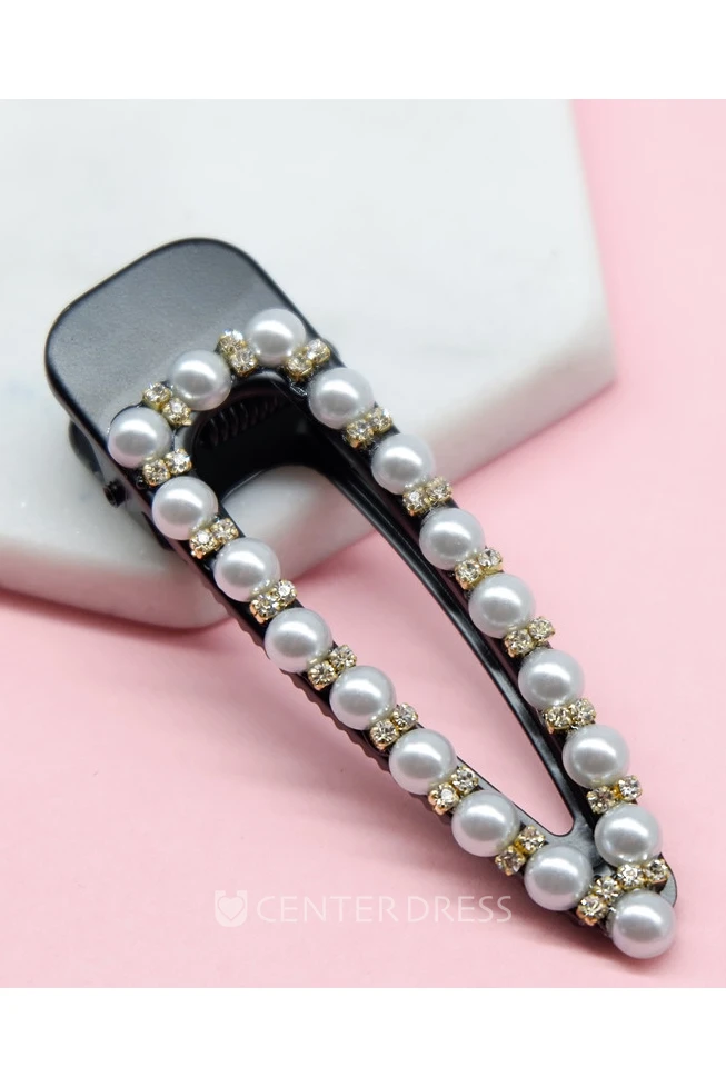 Korean Simple Head Clip In Black Gold Silver